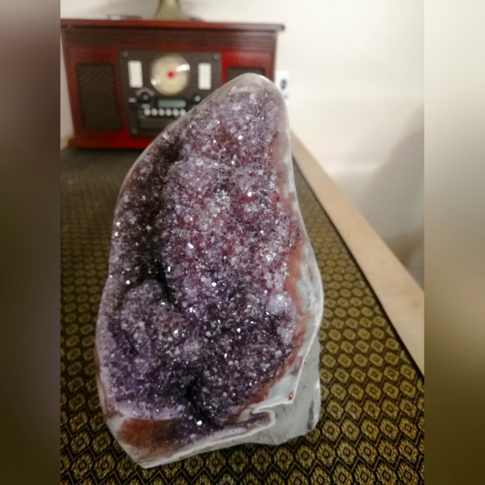 Stunning💜AMETHYST CATHEDRAL Cut Base with GORGEOUS Banding! 5.6lbs- see